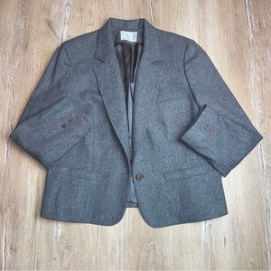 Vintage PENDLETON Blazer Women’s 36 Pure Wool Single Button Gray Mature Q437-182